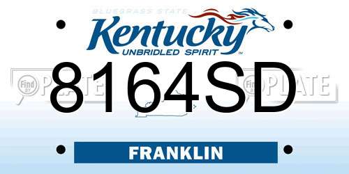 8164SD Kentucky License Plate