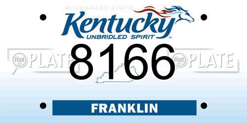 8166 Kentucky License Plate