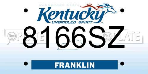 8166SZ Kentucky License Plate