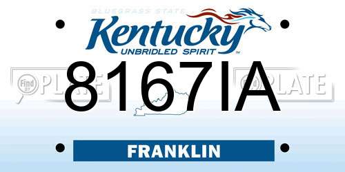 8167IA Kentucky License Plate