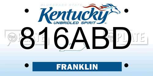 816ABD Kentucky License Plate