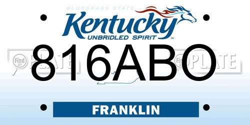 816ABO Kentucky License Plate