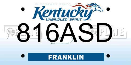 816ASD Kentucky License Plate