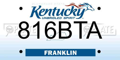 816BTA Kentucky License Plate