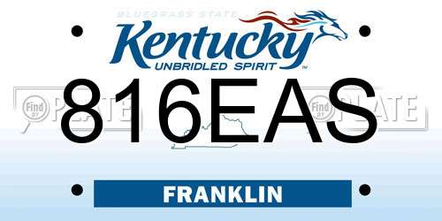 816EAS Kentucky License Plate