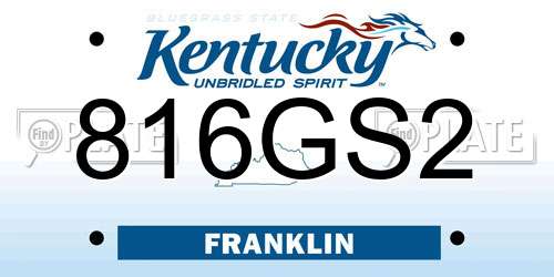 816GS2 Kentucky License Plate