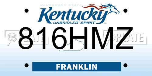 816HMZ Kentucky License Plate