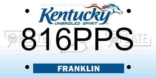 816PPS Kentucky License Plate