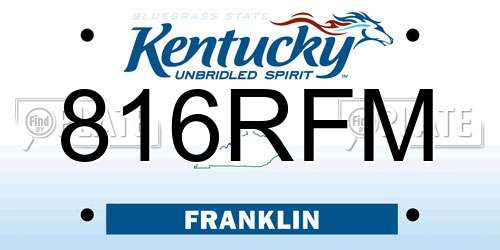 816RFM Kentucky License Plate