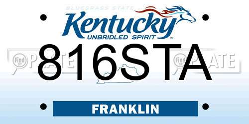 816STA Kentucky License Plate