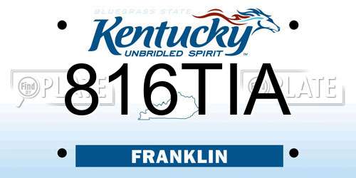 816TIA Kentucky License Plate
