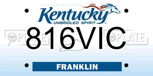 816VIC Kentucky License Plate