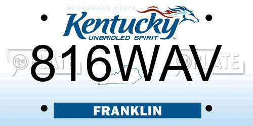 816WAV Kentucky License Plate