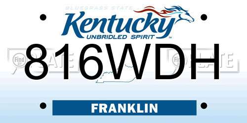 816WDH Kentucky License Plate