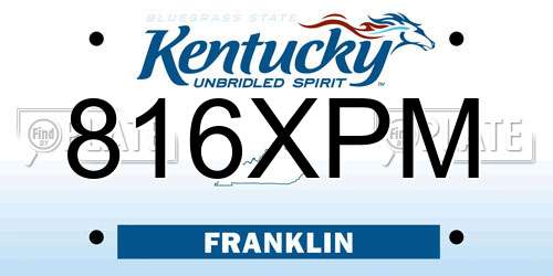 816XPM Kentucky License Plate