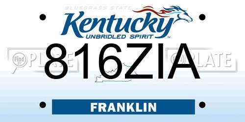 816ZIA Kentucky License Plate