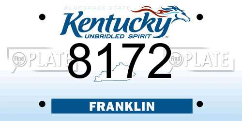 8172 Kentucky License Plate