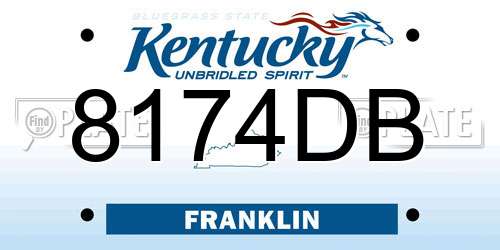 8174DB Kentucky License Plate