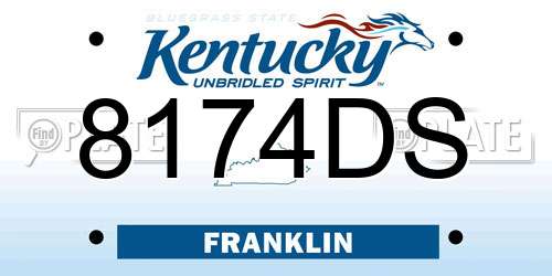 8174DS Kentucky License Plate