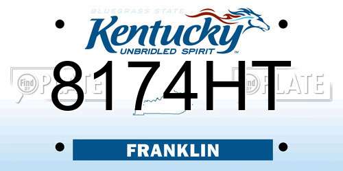 8174HT Kentucky License Plate