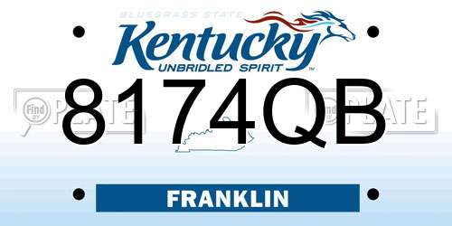 8174QB Kentucky License Plate