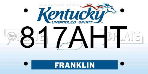 817AHT Kentucky License Plate