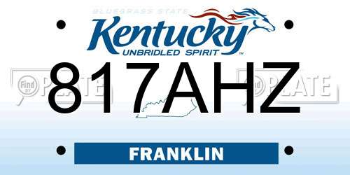 817AHZ Kentucky License Plate