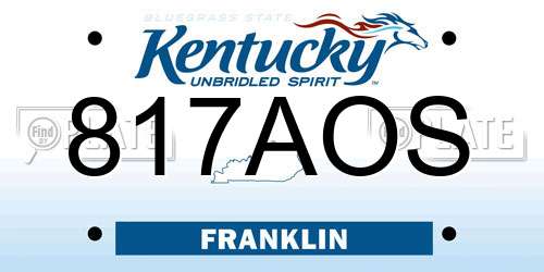 817AOS Kentucky License Plate