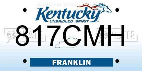 817CMH Kentucky License Plate