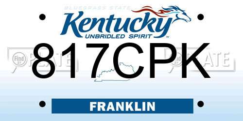 817CPK Kentucky License Plate