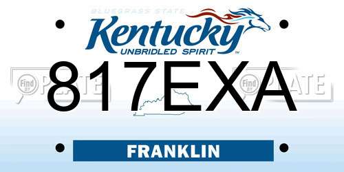 817EXA Kentucky License Plate