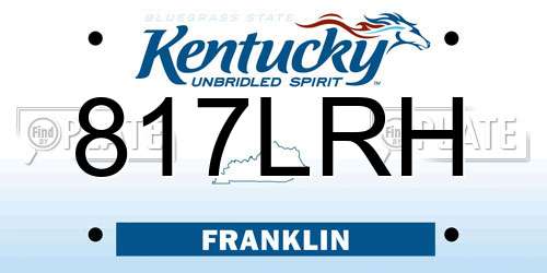 817LRH Kentucky License Plate