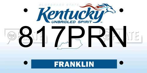 817PRN Kentucky License Plate