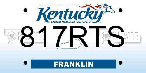 817RTS Kentucky License Plate