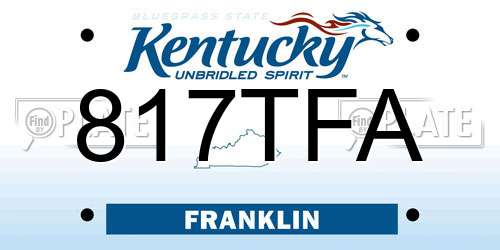 817TFA Kentucky License Plate