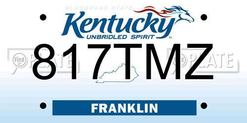 817TMZ Kentucky License Plate