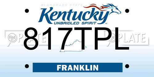 817TPL Kentucky License Plate