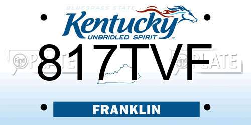 817TVF Kentucky License Plate