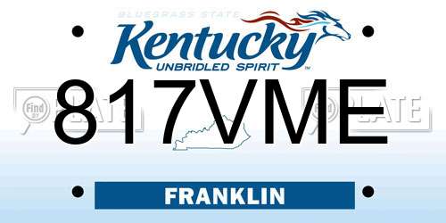 817VME Kentucky License Plate
