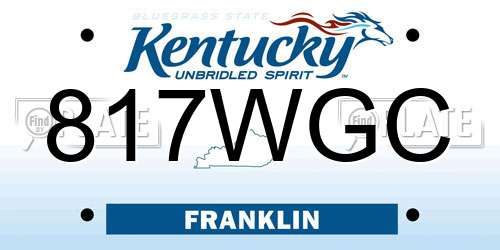 817WGC Kentucky License Plate