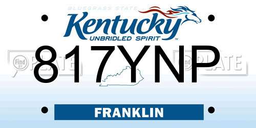 817YNP Kentucky License Plate