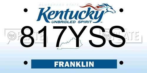 817YSS Kentucky License Plate