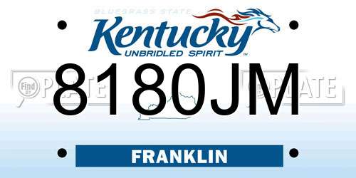 8180JM Kentucky License Plate