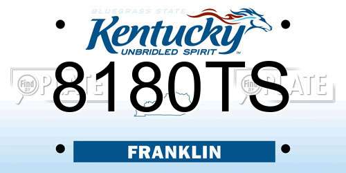 8180TS Kentucky License Plate