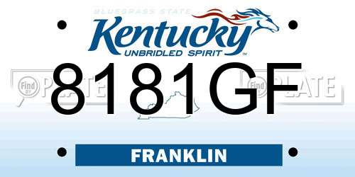 8181GF Kentucky License Plate