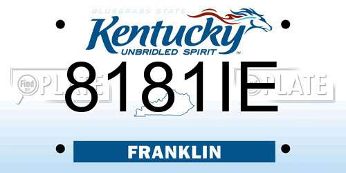 8181IE Kentucky License Plate