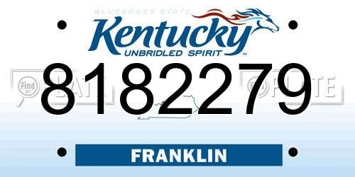 8182279 Kentucky License Plate