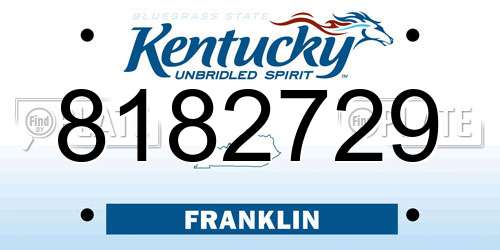 8182729 Kentucky License Plate