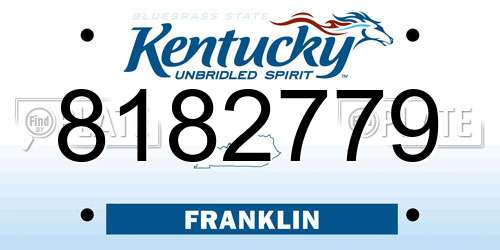 8182779 Kentucky License Plate