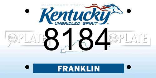 8184 Kentucky License Plate